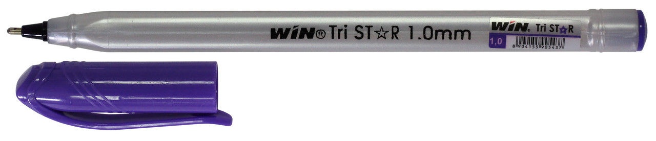 Ручка масляна WIN (TRISTAR), чорнила фіолетові, трикутна форма